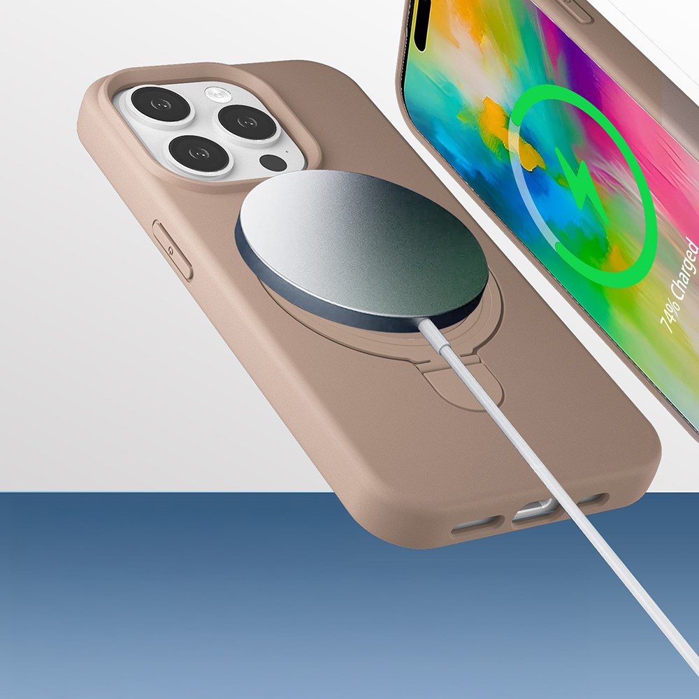 Apple iPhone 14 Pro Kılıf M-safe Şarj Özellikli Kelebek Desenli Youngkit Shadow Dance Serisi Kapak