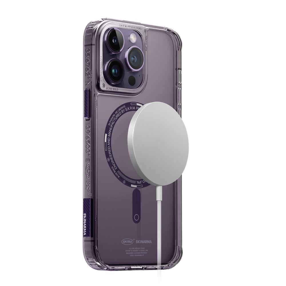 Apple iPhone 14 Pro Kılıf SkinArma Şeffaf Airbag Tasarımlı M-safe Şarj Özellikli Saido Kapak