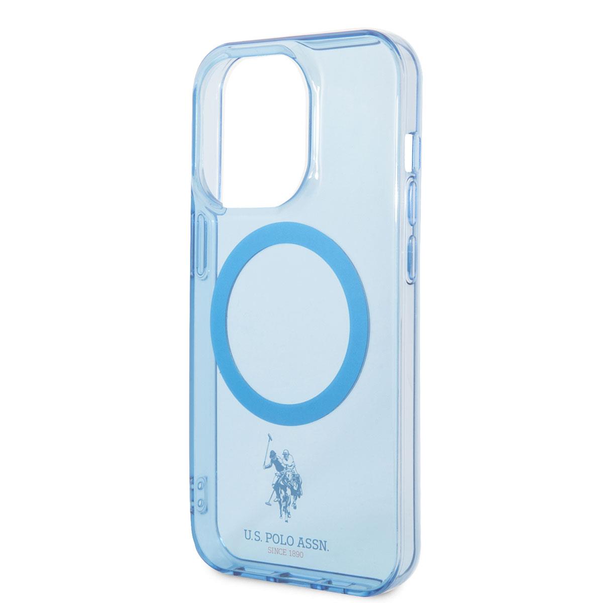 Apple iPhone 14 Pro Kılıf U.S. POLO ASSN. M-safe Şarj Özellikli Transparan Tasarım Kapak