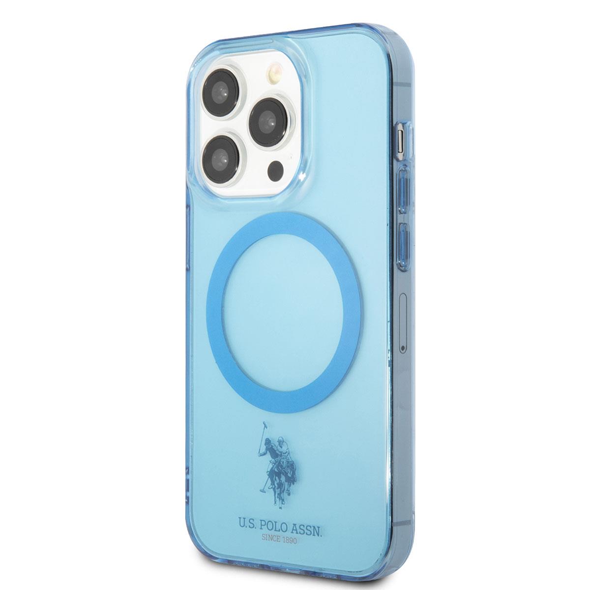 Apple iPhone 14 Pro Kılıf U.S. POLO ASSN. M-safe Şarj Özellikli Transparan Tasarım Kapak
