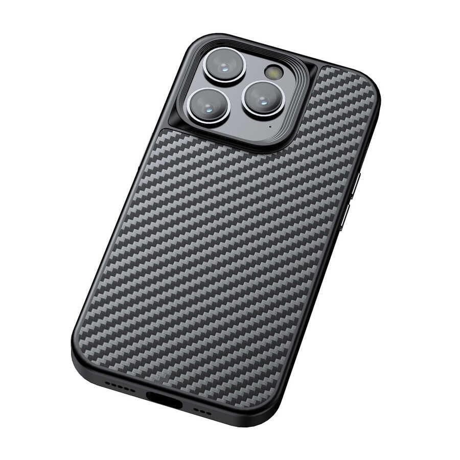 Apple iPhone 14 Pro Max Kılıf Aramid Karbon Fiber M-safe Özellikli Wlons Radison Kapak