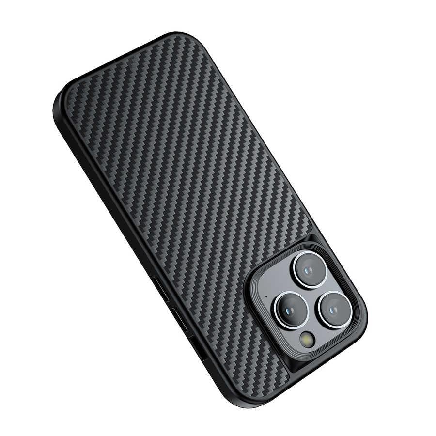 Apple iPhone 14 Pro Max Kılıf Aramid Karbon Fiber M-safe Özellikli Wlons Radison Kapak