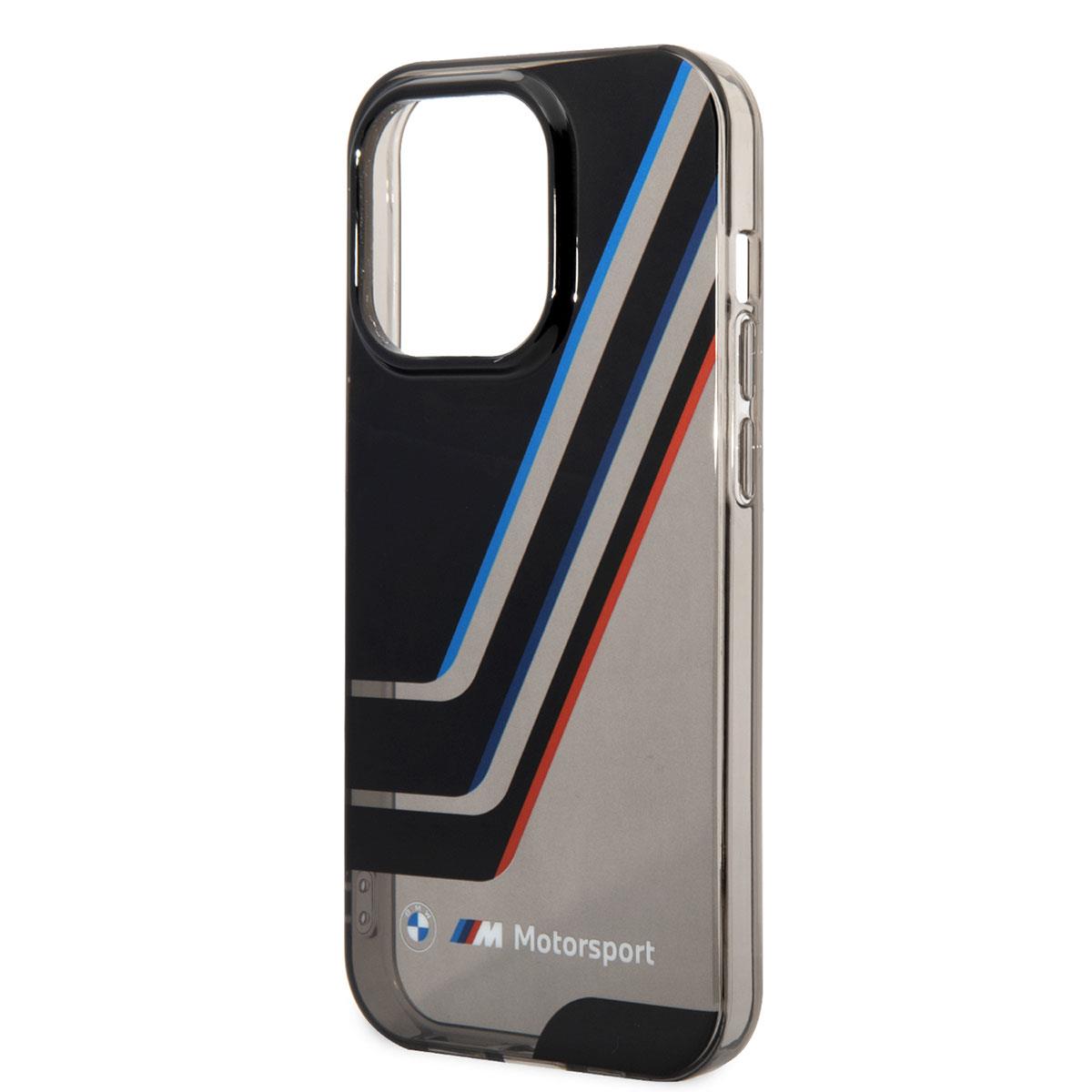 Apple iPhone 14 Pro Max Kılıf BMW Orjinal Lisanslı Yarı Transparan Çizgili Dizayn Kapak