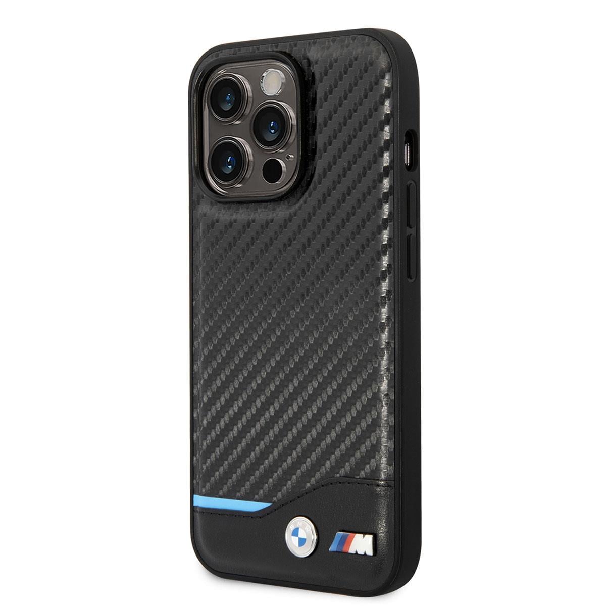 Apple iPhone 14 Pro Max Kılıf BMW PU Deri Ve Karbon Dizayn Kapak