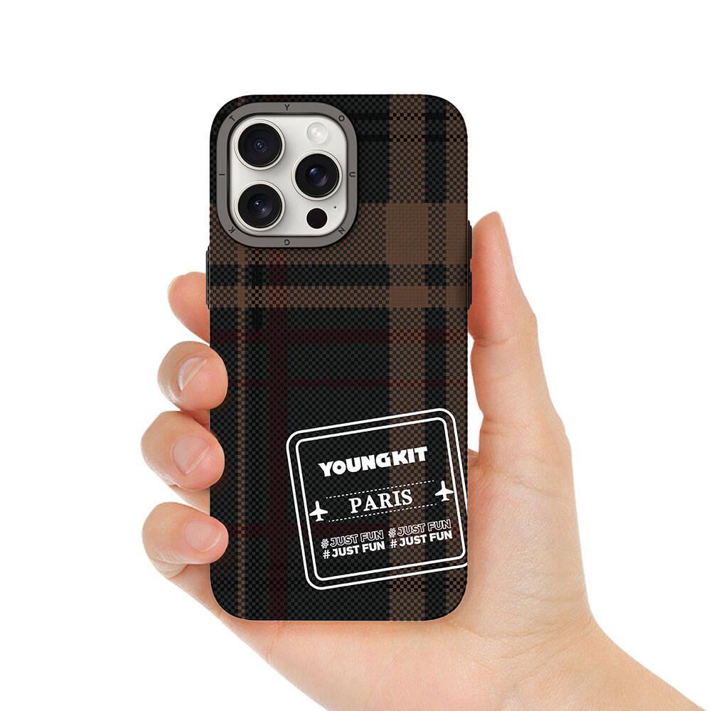 Apple iPhone 14 Pro Max Kılıf Ekose Desenli Youngkit Gezhi Serisi Kapak