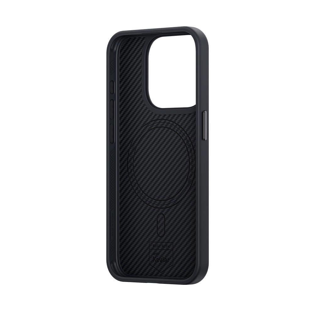 Apple iPhone 14 Pro Max Kılıf Karbon Fiber M-safe Şarj Özellikli Benks Hybrid ArmorPro 600D Kevlar Kapak