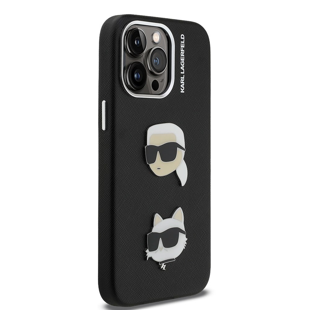 Apple iPhone 14 Pro Max Kılıf Karl Lagerfeld Orjinal Lisanslı K&C Heads Pin Kapak