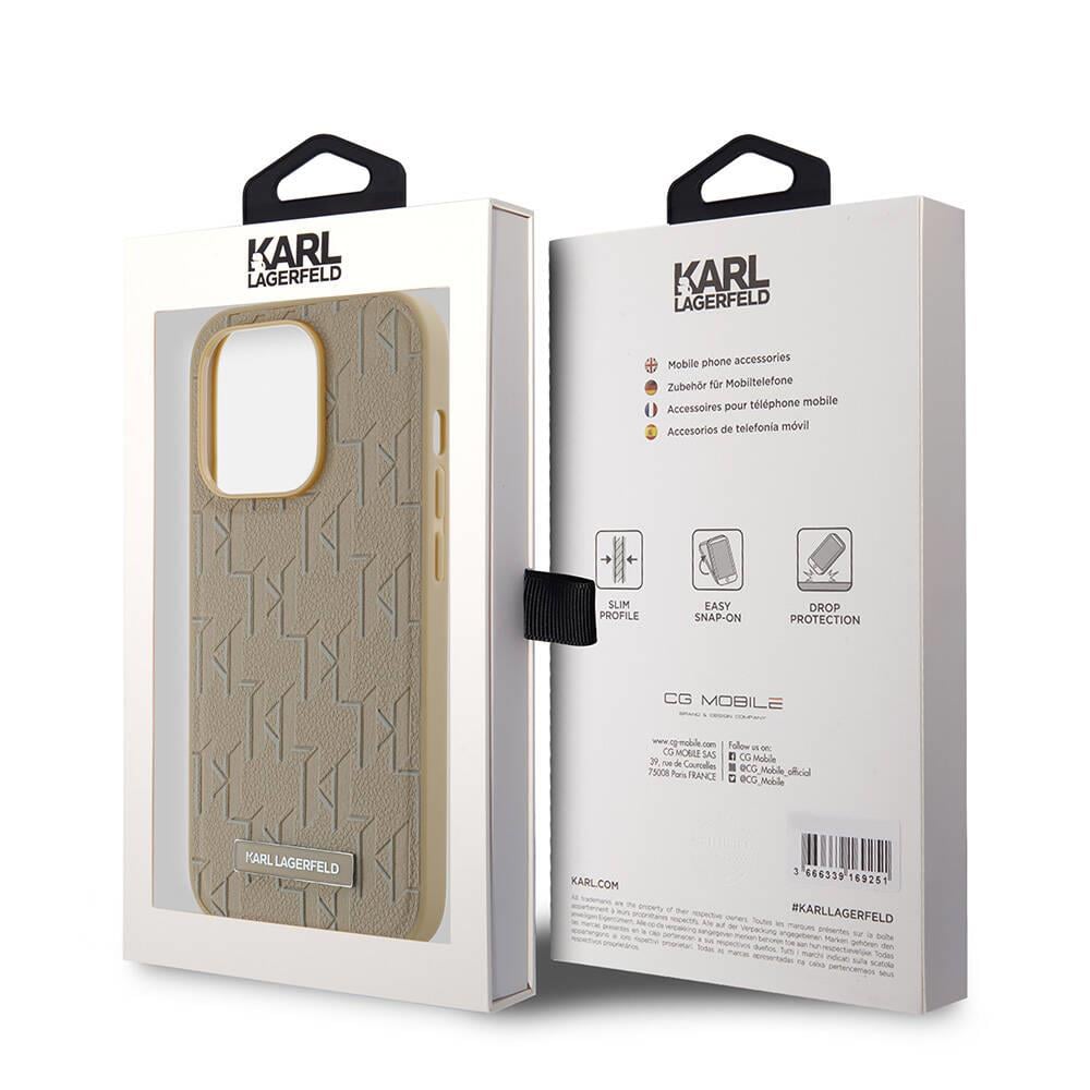 Apple iPhone 14 Pro Max Kılıf Karl Lagerfeld Orjinal Lisanslı M-safe Şarj Özellikli KL Yazılı Hot Stamp Kapak