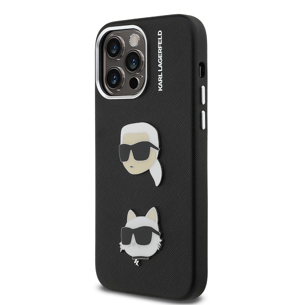 Apple iPhone 14 Pro Max Kılıf Karl Lagerfeld Orjinal Lisanslı K&C Heads Pin Kapak
