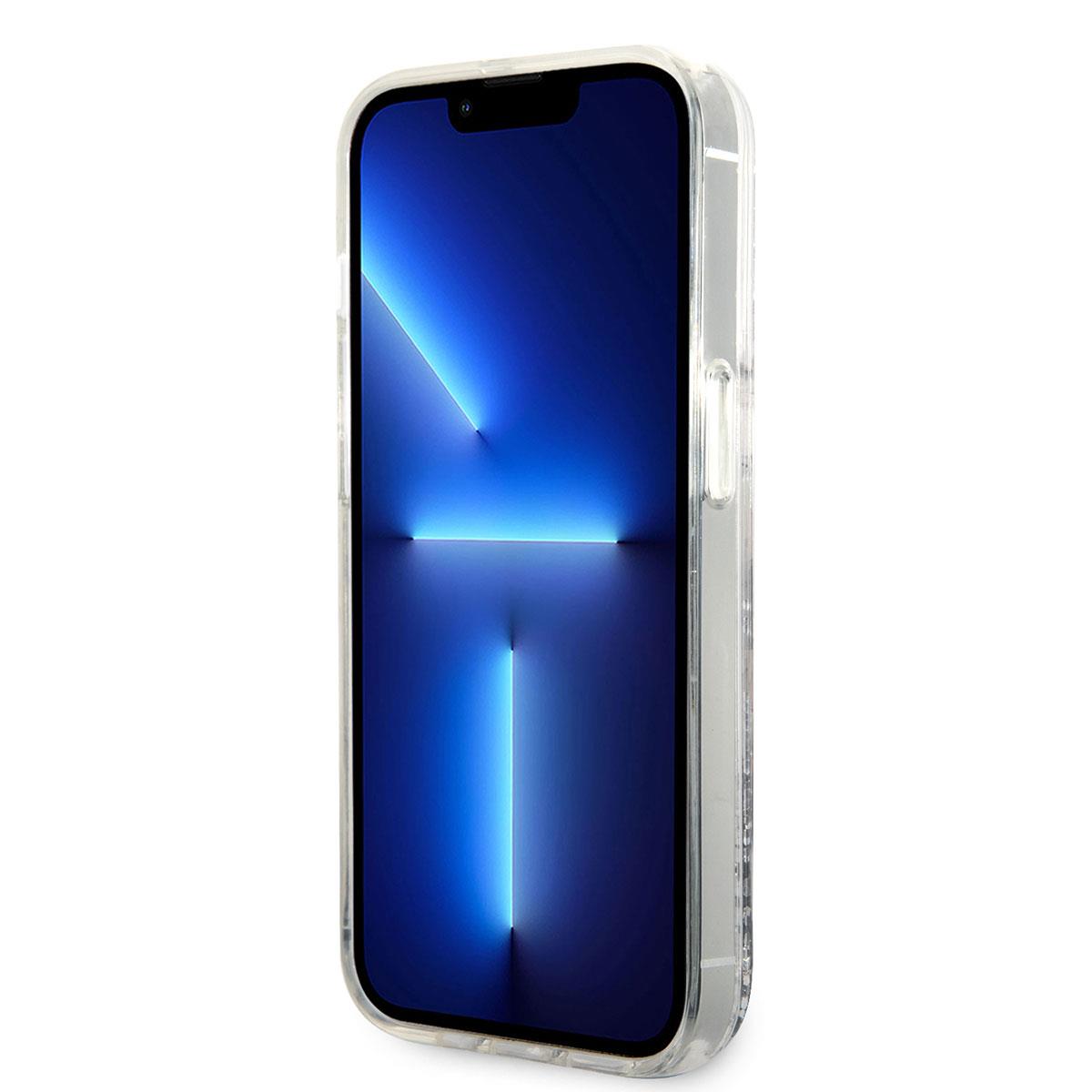 Apple iPhone 14 Pro Max Kılıf Karl Lagerfeld Sıvılı Simli Karl Head Dizayn Kapak