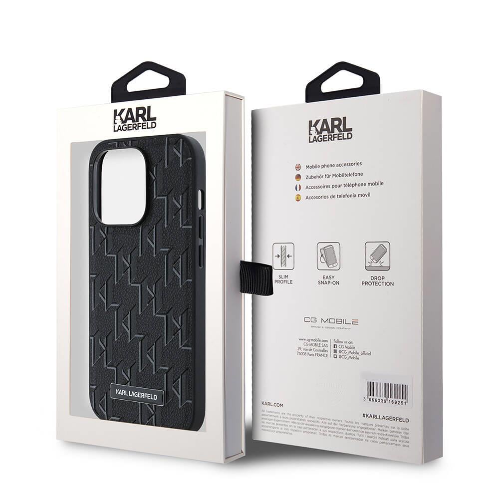 Apple iPhone 14 Pro Max Kılıf Karl Lagerfeld Orjinal Lisanslı M-safe Şarj Özellikli KL Yazılı Hot Stamp Kapak