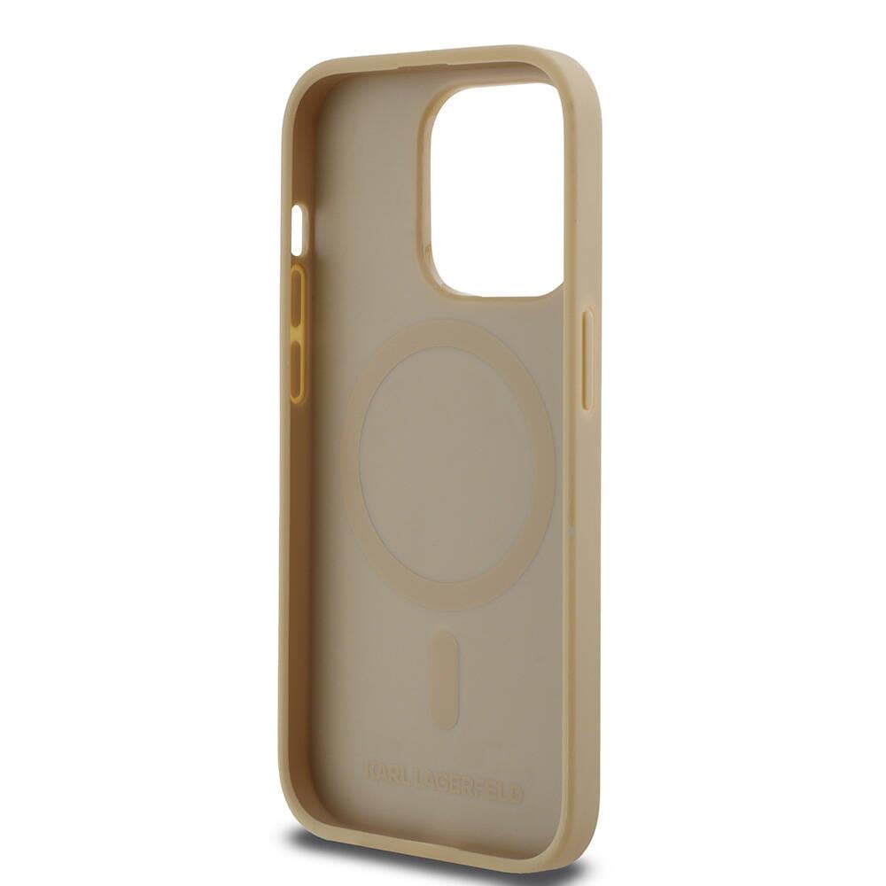 Apple iPhone 14 Pro Max Kılıf Karl Lagerfeld Orjinal Lisanslı M-safe Şarj Özellikli KL Yazılı Hot Stamp Kapak