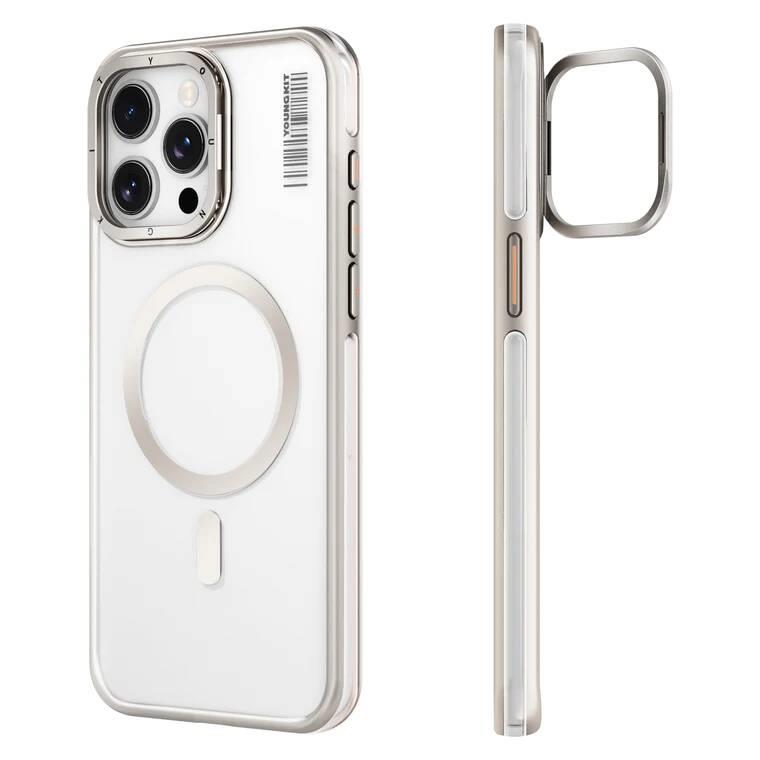 Apple iPhone 14 Pro Max Kılıf M-safe Şarj Özellikli Sararma Önleyici Youngkit Crystal Grid Kapak