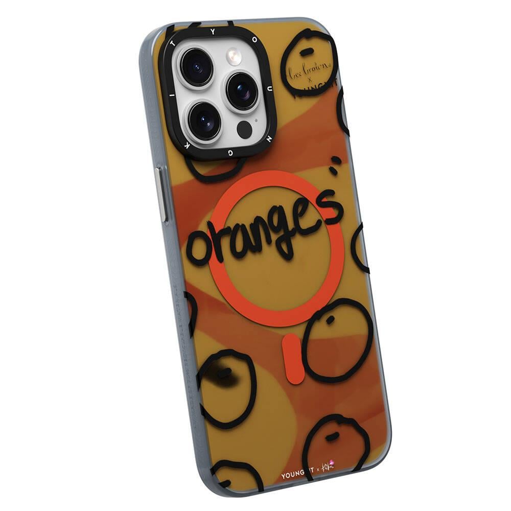 Apple iPhone 14 Pro Max Kılıf M-safe Şarj Özellikli Bee Brown Tasarımlı Youngkit Funny Serisi Kapak