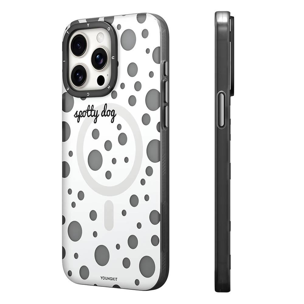 Apple iPhone 14 Pro Max Kılıf M-safe Şarj Özellikli Polka Dot Desenli Youngkit Spots Serisi Kapak
