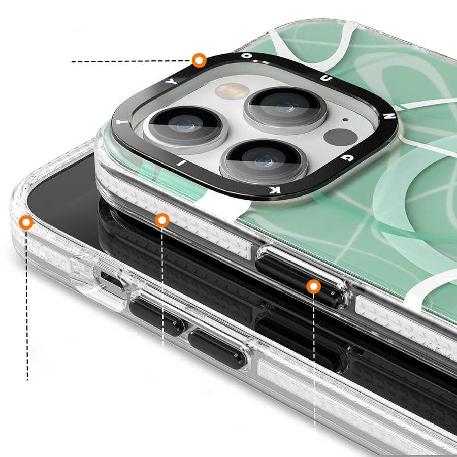Apple iPhone 14 Pro Max Kılıf M-safe Şarj Özellikli Youngkit Water-Ink Serisi Kapak