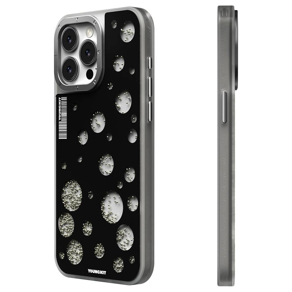 Apple iPhone 14 Pro Max Kılıf M-safe Şarj Özellikli Youngkit Quicksand Beads Serisi Kapak