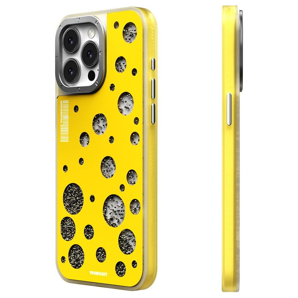 Apple iPhone 14 Pro Max Kılıf M-safe Şarj Özellikli Youngkit Quicksand Beads Serisi Kapak