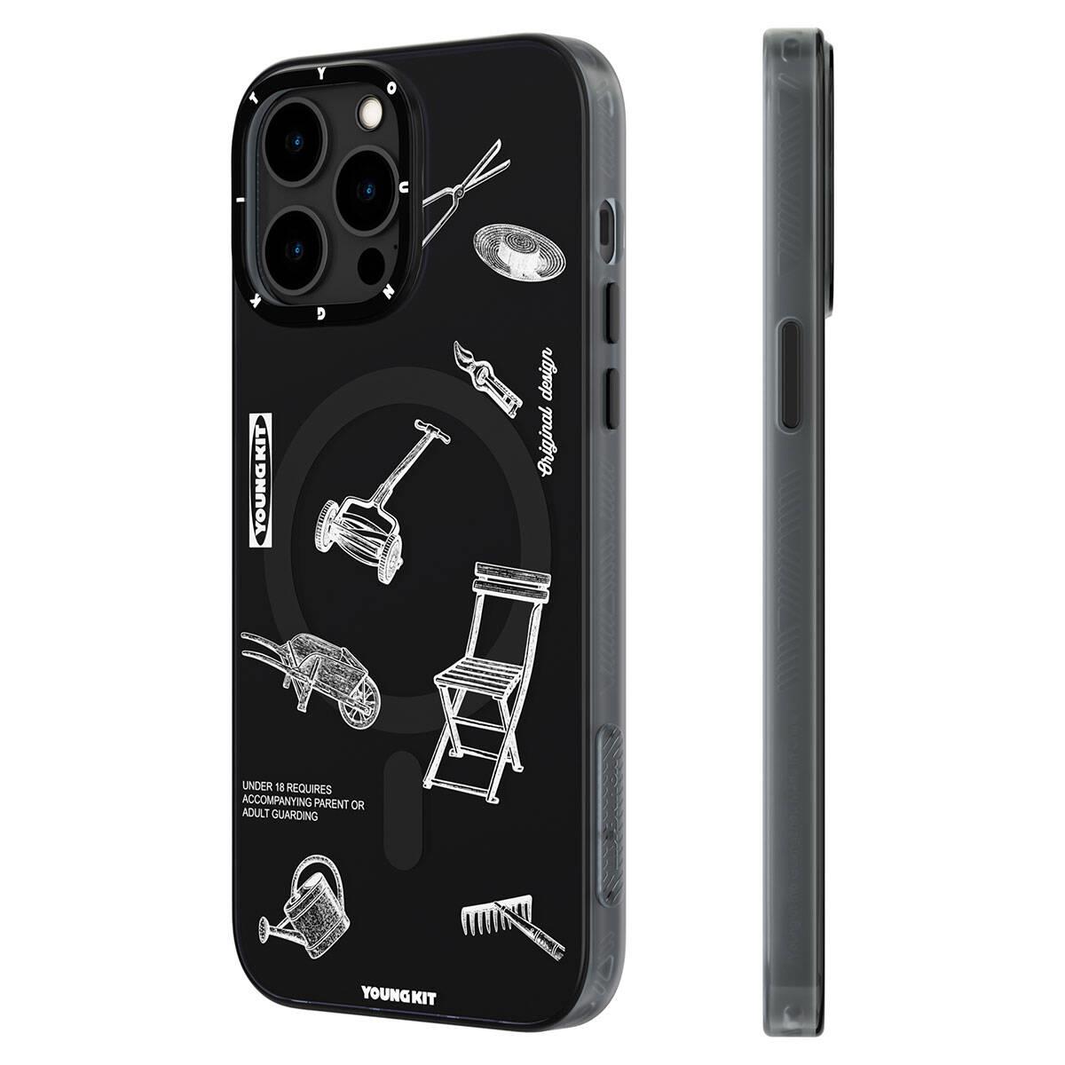 Apple iPhone 14 Pro Max Kılıf M-safe Şarj Özellikli Desenli Youngkit Plaything Serisi Kapak