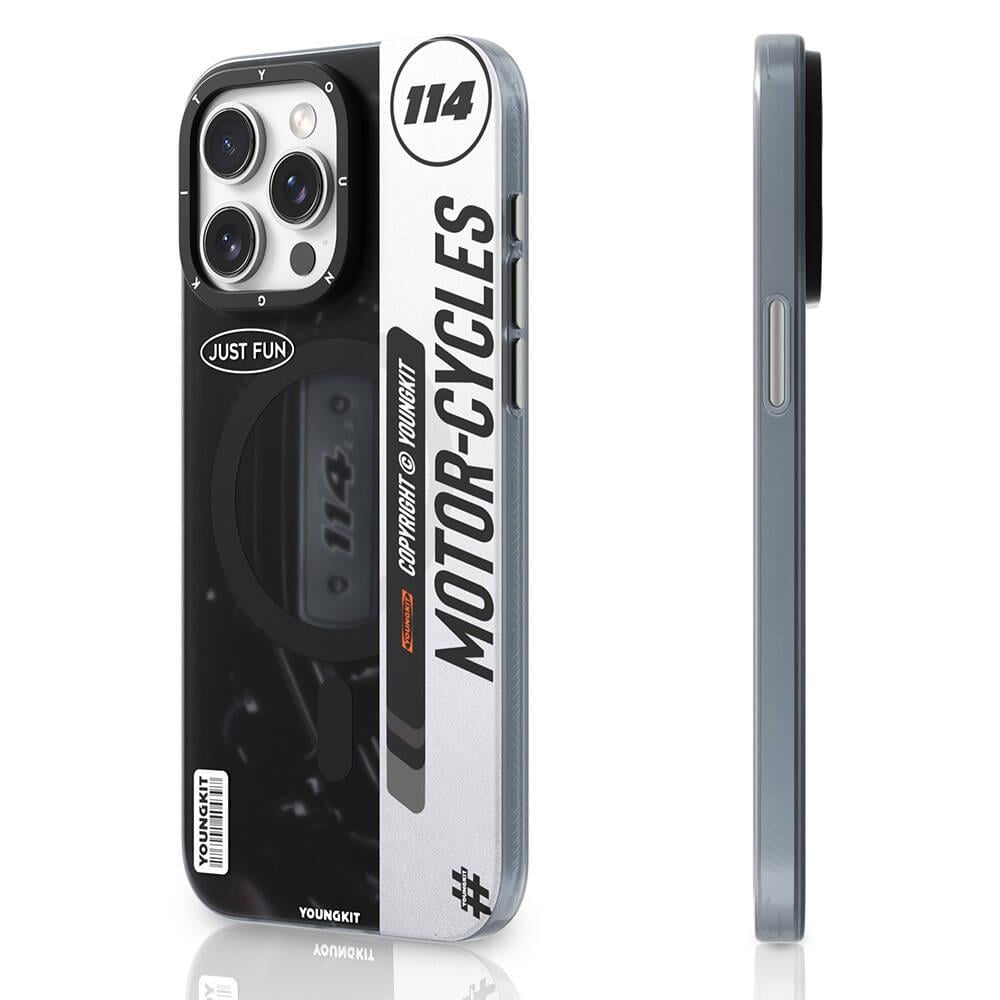 Apple iPhone 14 Pro Max Kılıf M-safe Şarj Özellikli Youngkit Motorcycle Legend Serisi Kapak