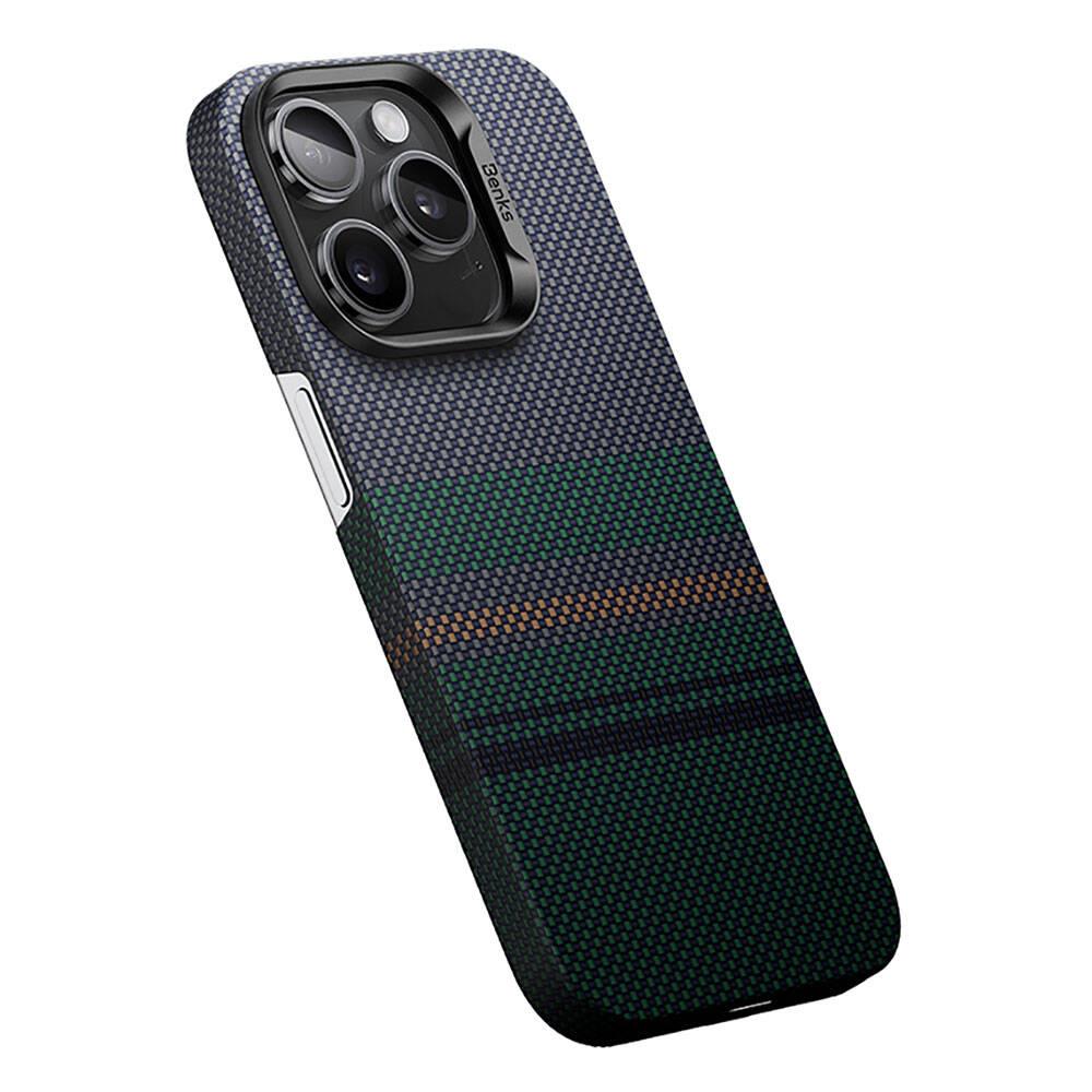 Apple iPhone 14 Pro Max Kılıf M-safe Şarj Özellikli Karbon Fiber Tasarımlı Benks Aurora ArmorAir Kevlar Kapak