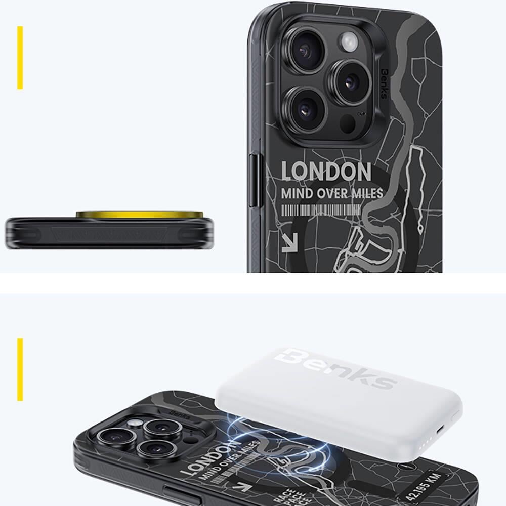 Apple iPhone 14 Pro Max Kılıf M-safe Şarj Özellikli Benks City Serisi Kapak