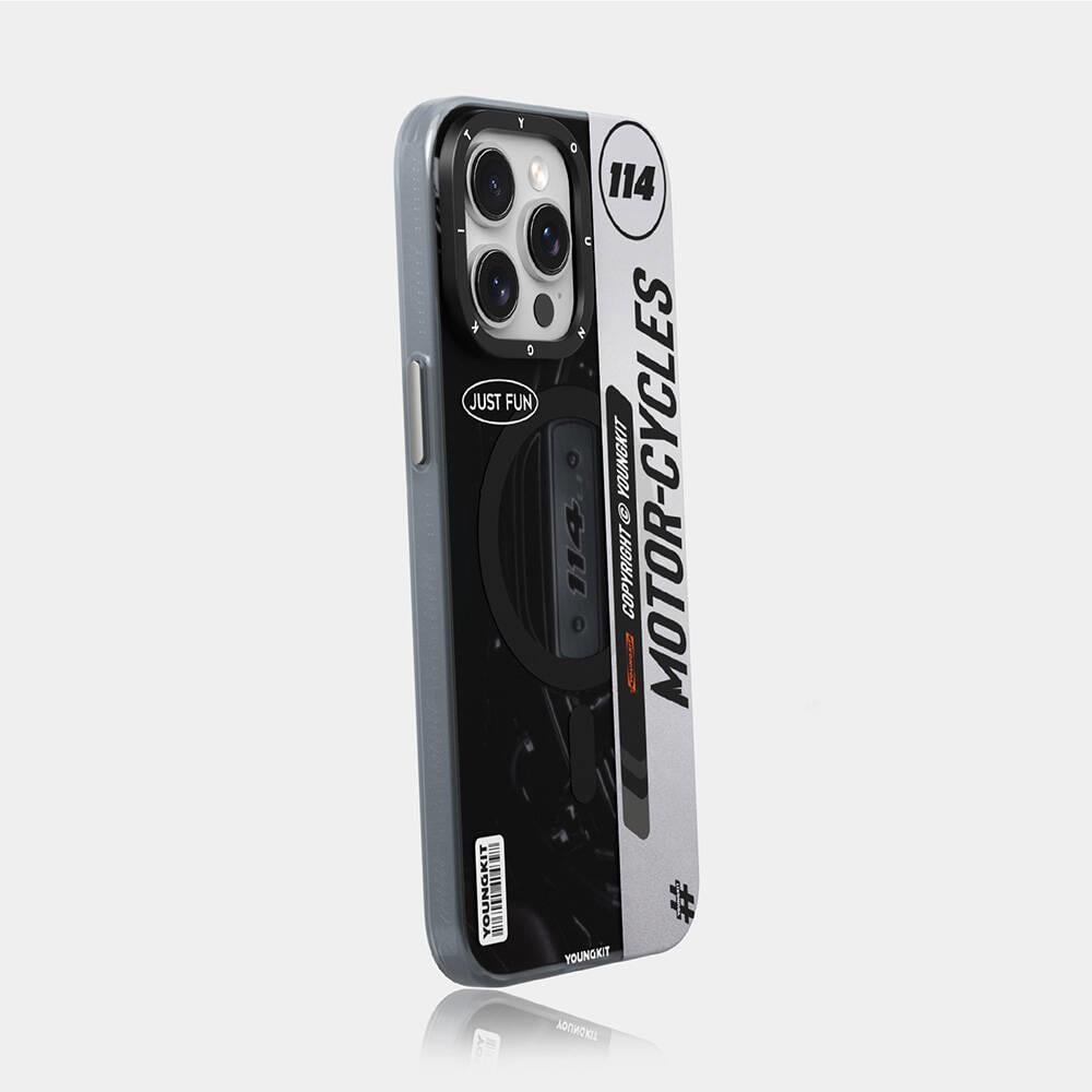 Apple iPhone 14 Pro Max Kılıf M-safe Şarj Özellikli Youngkit Motorcycle Legend Serisi Kapak