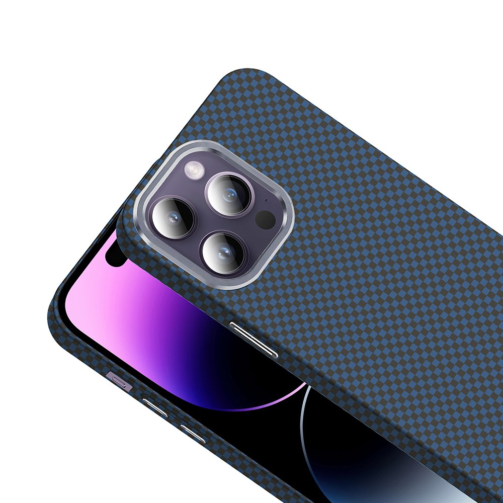 Apple iPhone 14 Pro Max Kılıf M-safe Şarj Özellikli Karbon Fiber Görünümlü Zore Gros Kapak