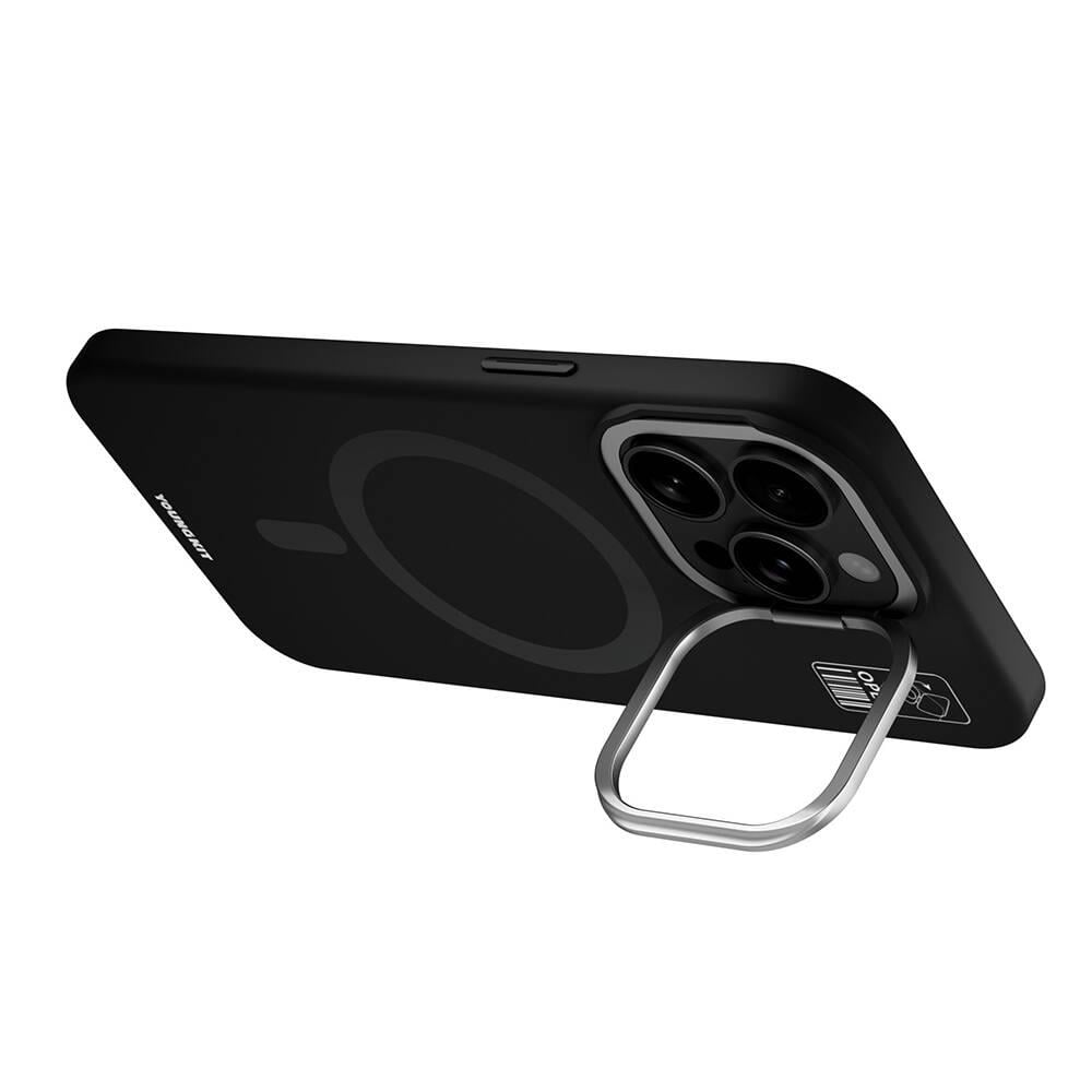 Apple iPhone 14 Pro Max Kılıf M-safe Şarj Özellikli Kamera Standlı Youngkit Bitty Cream Kapak