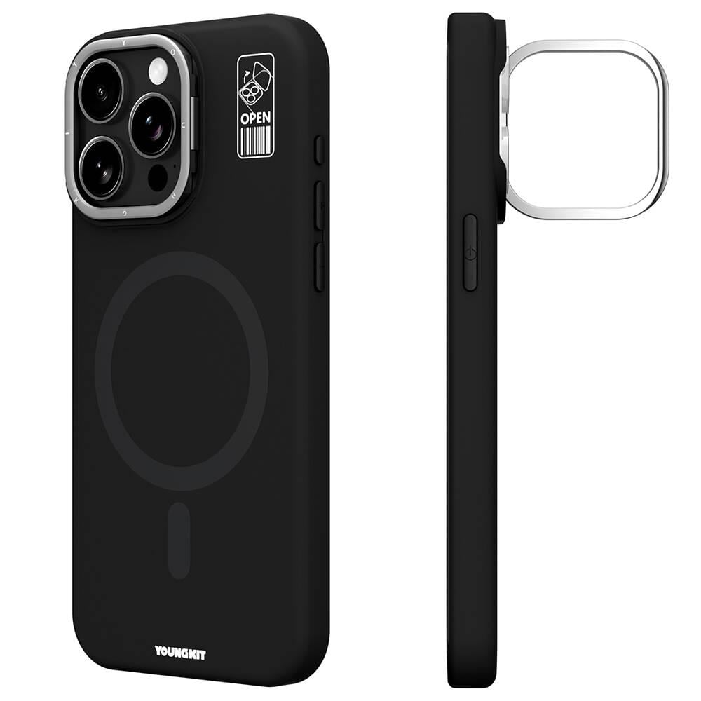 Apple iPhone 14 Pro Max Kılıf M-safe Şarj Özellikli Kamera Standlı Youngkit Bitty Cream Kapak