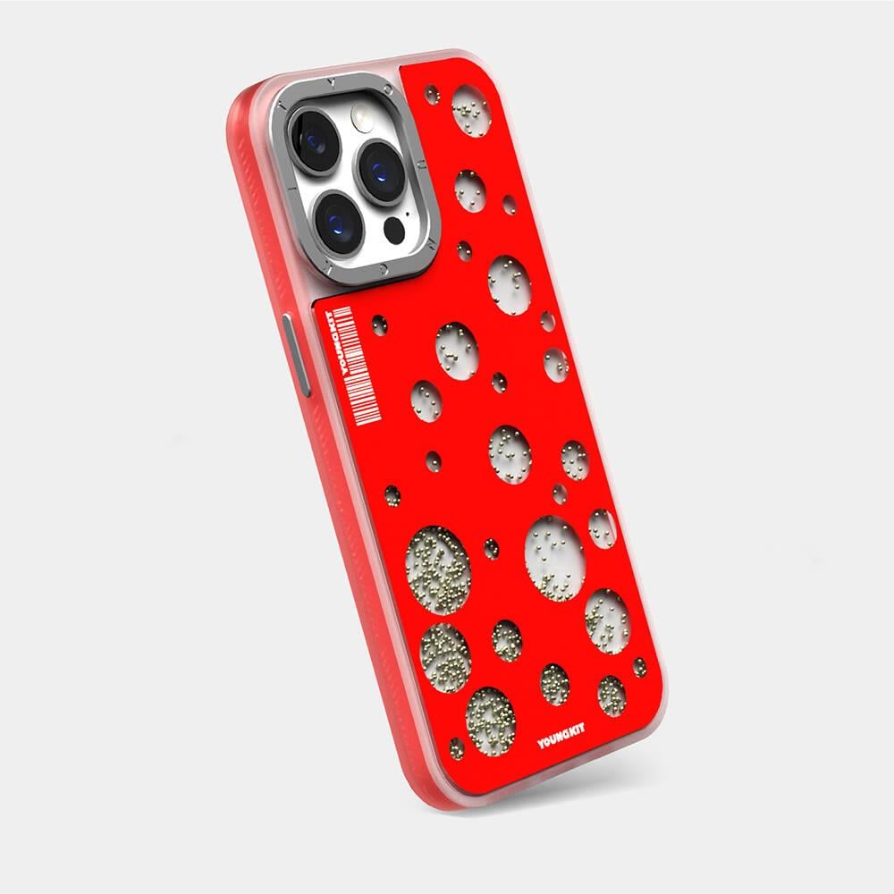 Apple iPhone 14 Pro Max Kılıf M-safe Şarj Özellikli Youngkit Quicksand Beads Serisi Kapak