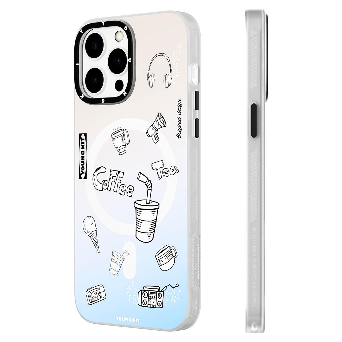 Apple iPhone 14 Pro Max Kılıf M-safe Şarj Özellikli Desenli Youngkit Plaything Serisi Kapak