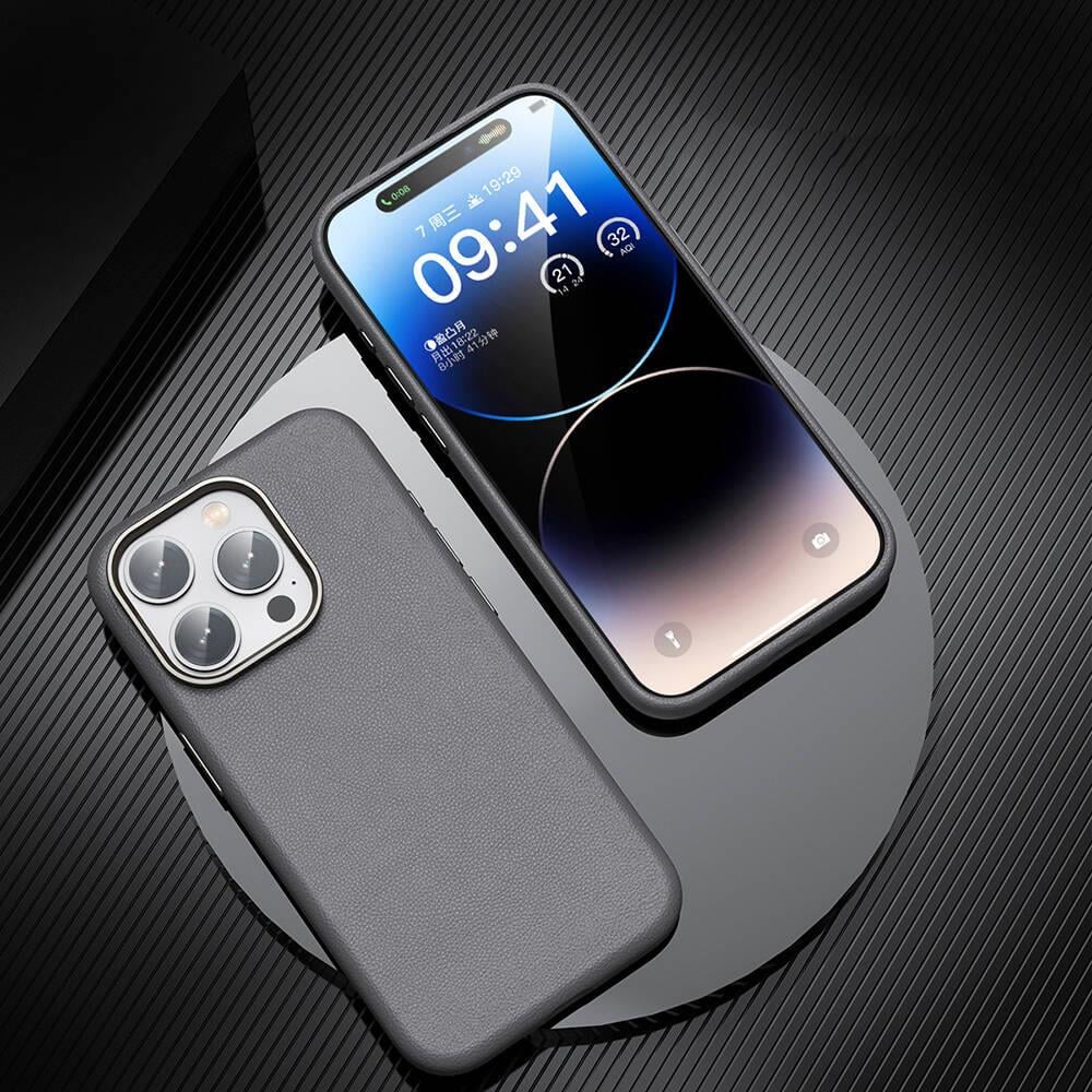 Apple iPhone 14 Pro Max Kılıf M-safe Şarj Özellikli Sararma Önleyici Youngkit Crystal Grid Kapak