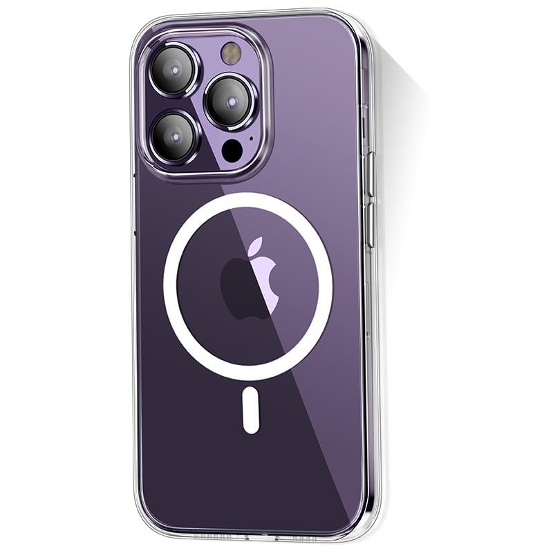 Apple iPhone 14 Pro Max Kılıf M-safe Şarj Özellikli Transparan Sert PC Wlons Pita Kapak