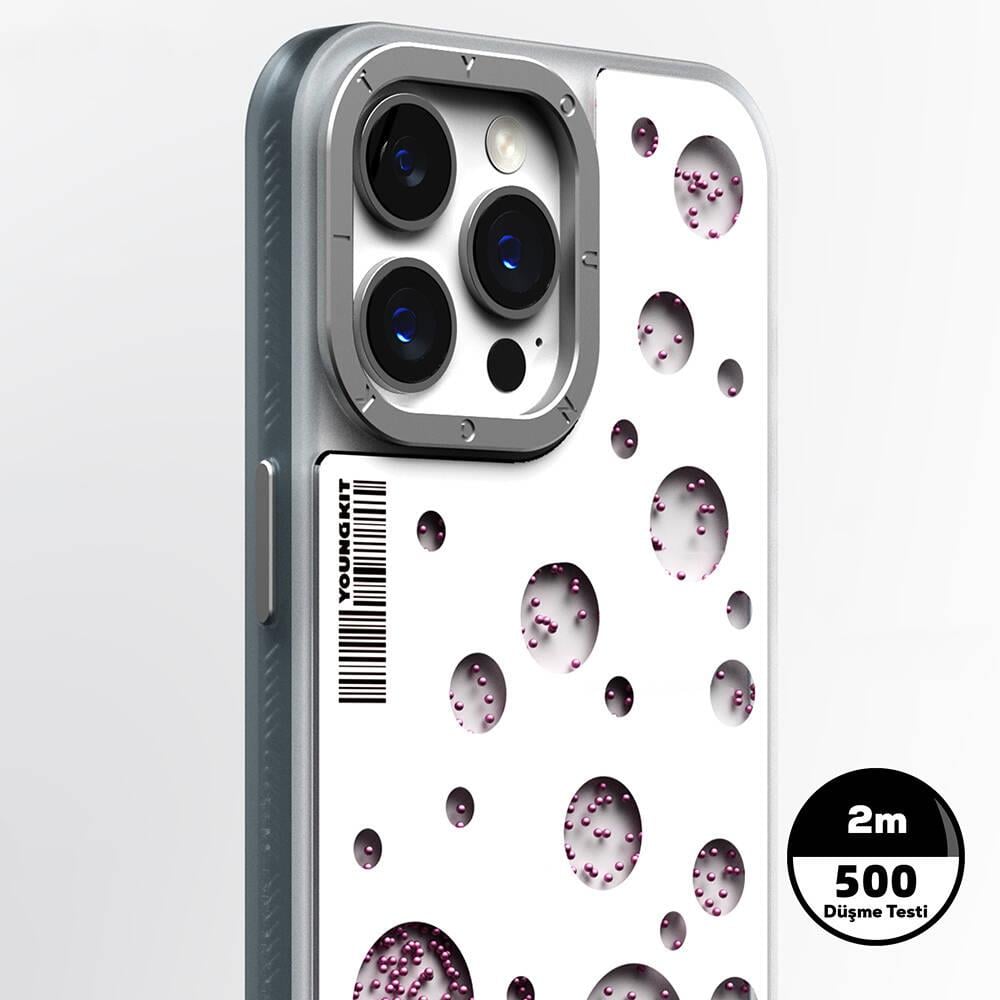 Apple iPhone 14 Pro Max Kılıf M-safe Şarj Özellikli Youngkit Quicksand Beads Serisi Kapak