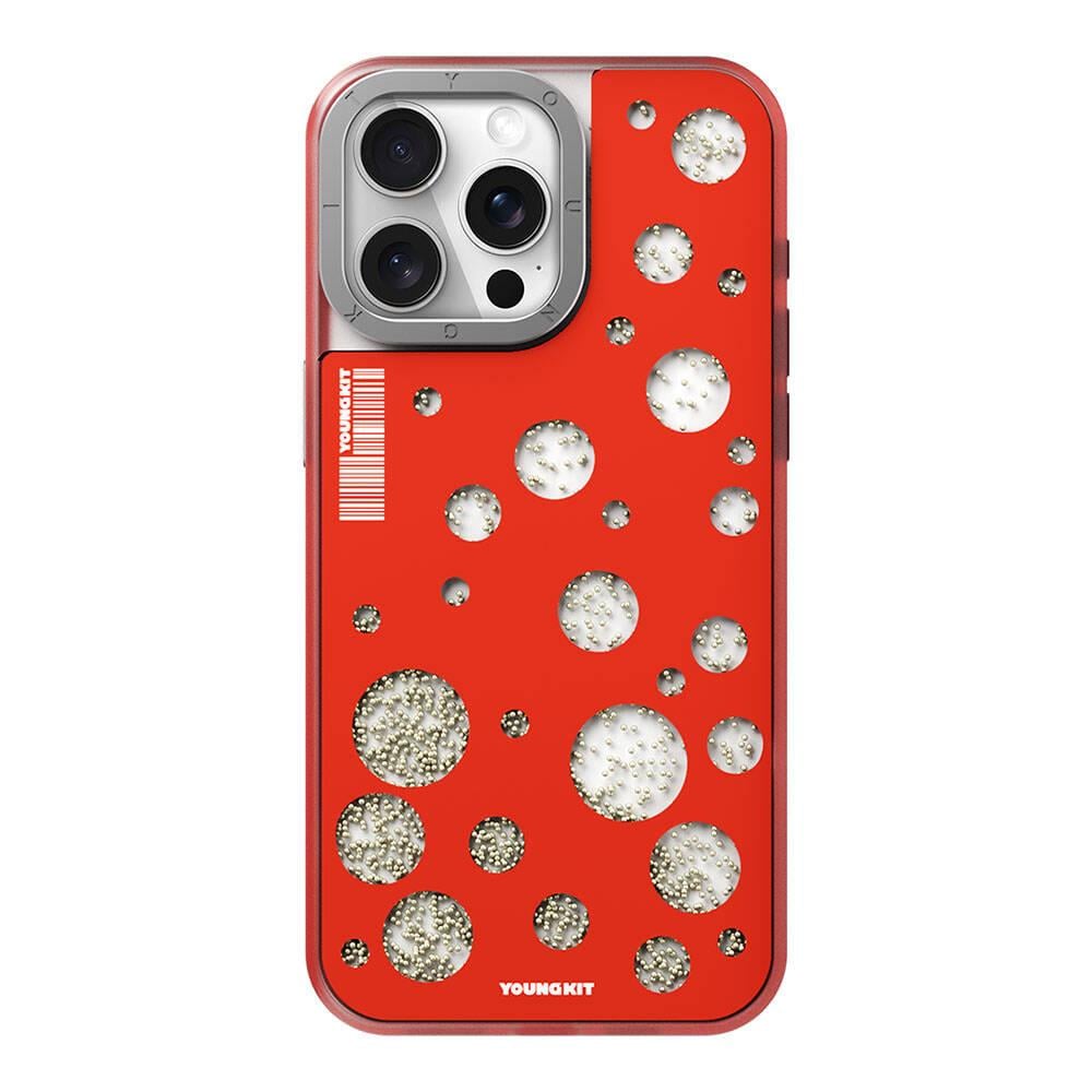 Apple iPhone 14 Pro Max Kılıf M-safe Şarj Özellikli Youngkit Quicksand Beads Serisi Kapak