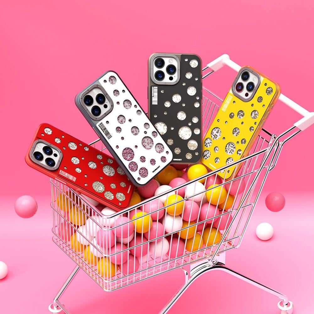 Apple iPhone 14 Pro Max Kılıf M-safe Şarj Özellikli Youngkit Quicksand Beads Serisi Kapak