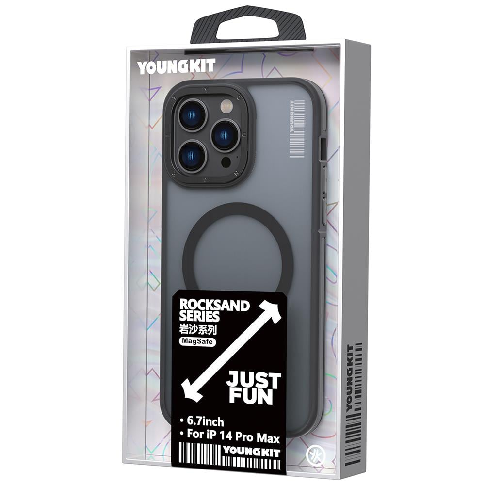 Apple iPhone 14 Pro Max Kılıf M-safe Şarj Özellikli Youngkit Rock Sand Serisi Kapak