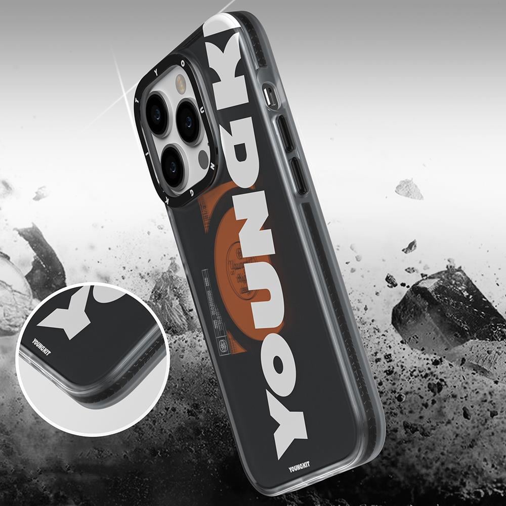 Apple iPhone 14 Pro Max Kılıf M-safe Şarj Özellikli Youngkit Binfen Serisi Yazı Temalı Kapak