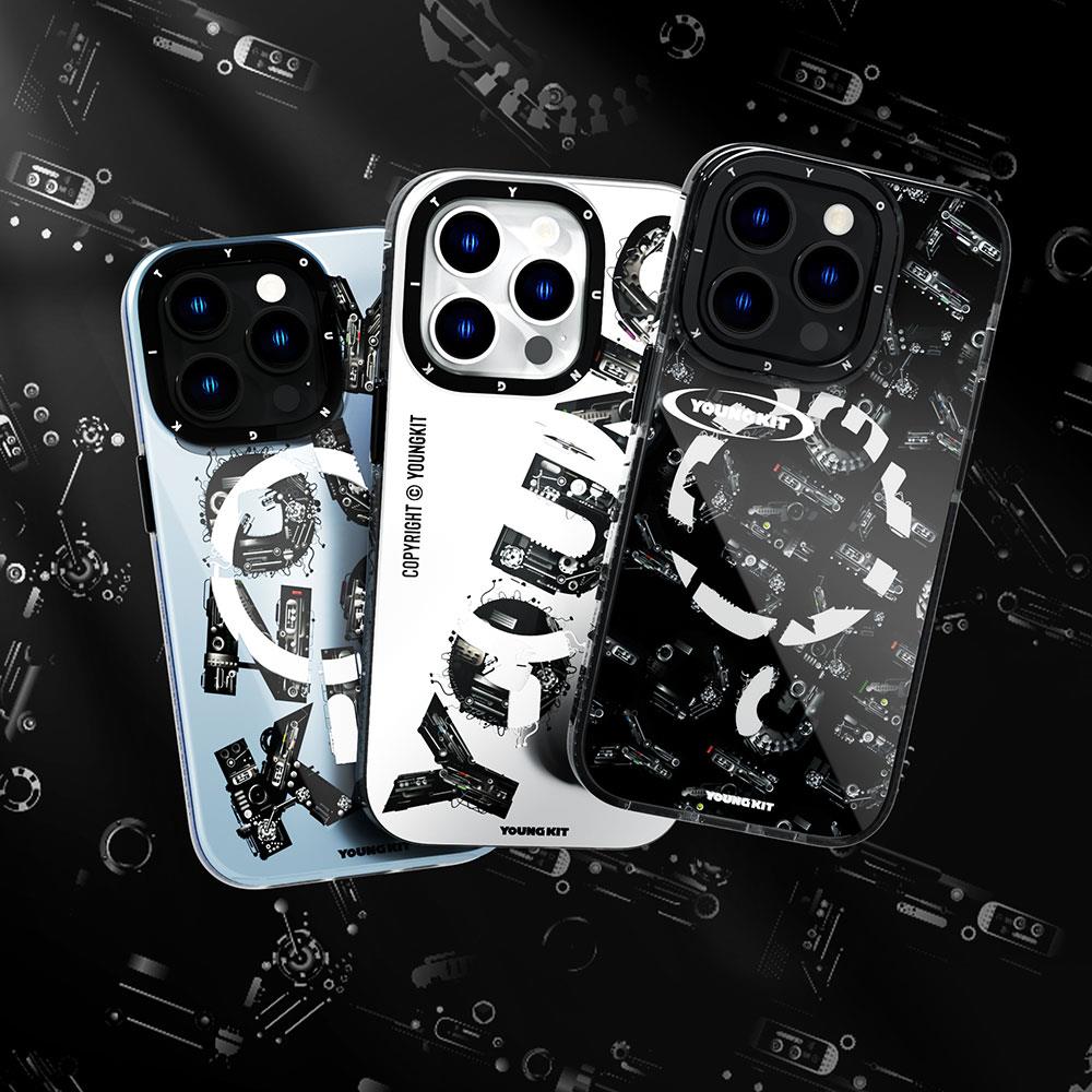 Apple iPhone 14 Pro Max Kılıf M-safe Şarj Özellikli Yazı Temalı YoungKit Mechanic Serisi Kapak