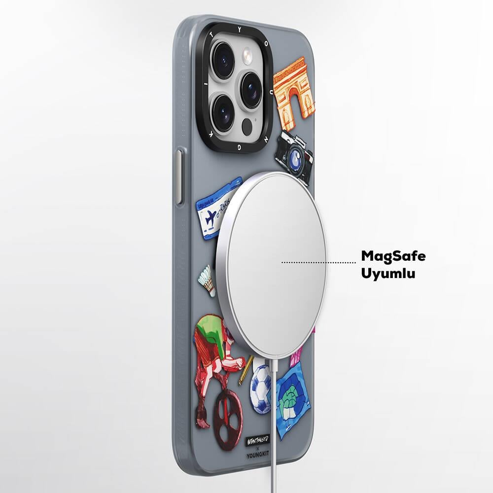 Apple iPhone 14 Pro Max Kılıf M-safe Şarj Özellikli Youngkit in Paris Serisi Kapak