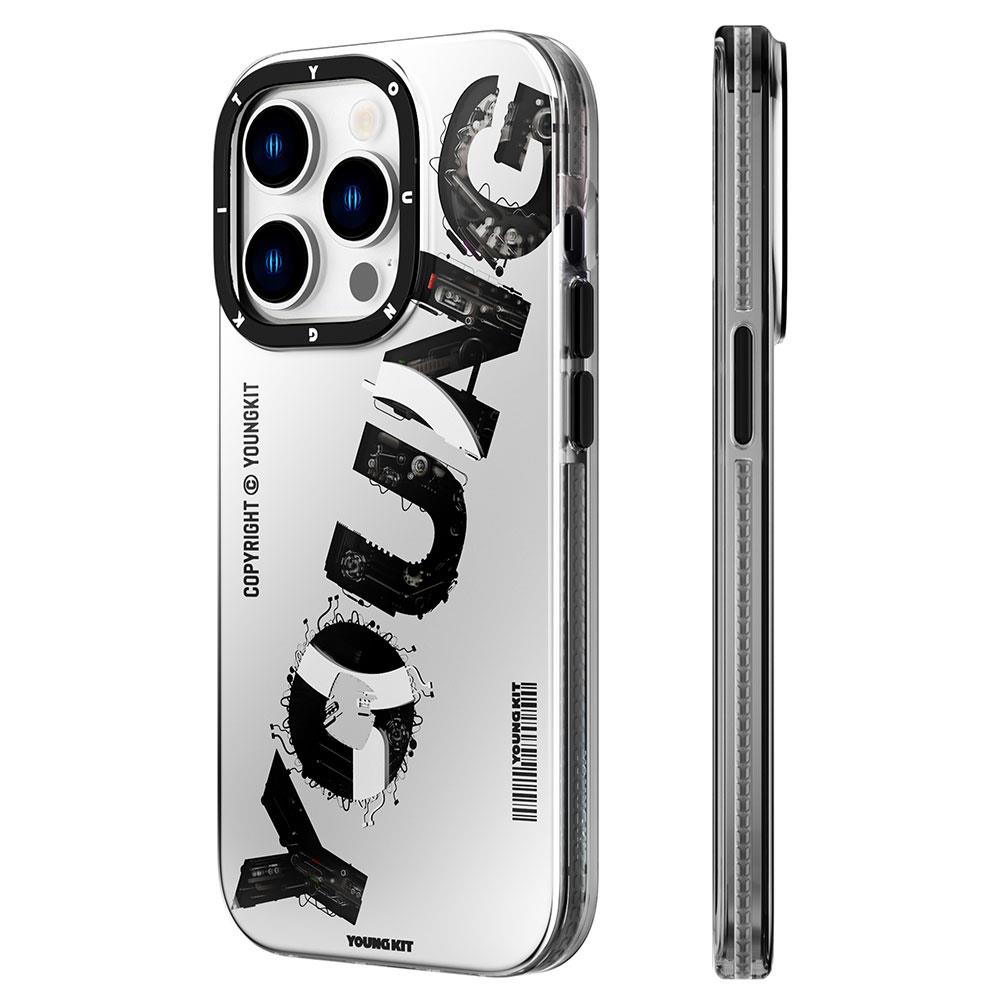 Apple iPhone 14 Pro Max Kılıf M-safe Şarj Özellikli Yazı Temalı YoungKit Mechanic Serisi Kapak