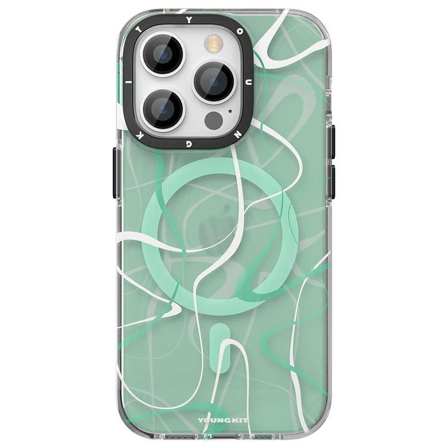 Apple iPhone 14 Pro Max Kılıf M-safe Şarj Özellikli Youngkit Water-Ink Serisi Kapak