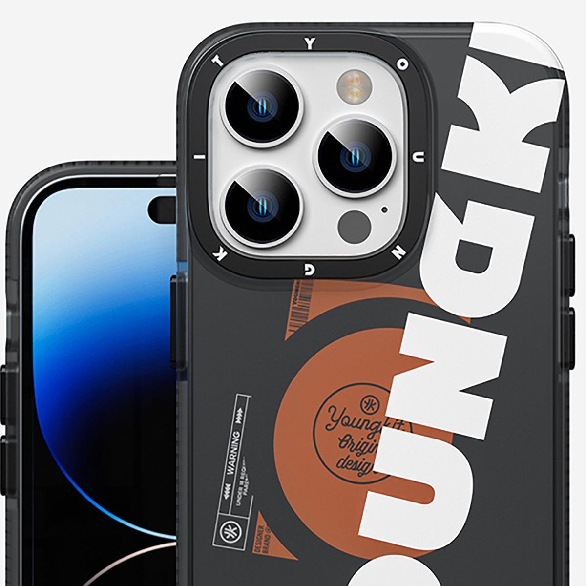Apple iPhone 14 Pro Max Kılıf M-safe Şarj Özellikli Youngkit Binfen Serisi Yazı Temalı Kapak