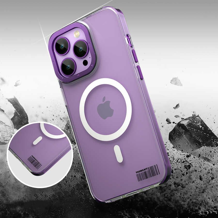 Apple iPhone 14 Pro Max Kılıf M-safe Şarj Özellikli Youngkit Coloured Glaze Serisi Kapak