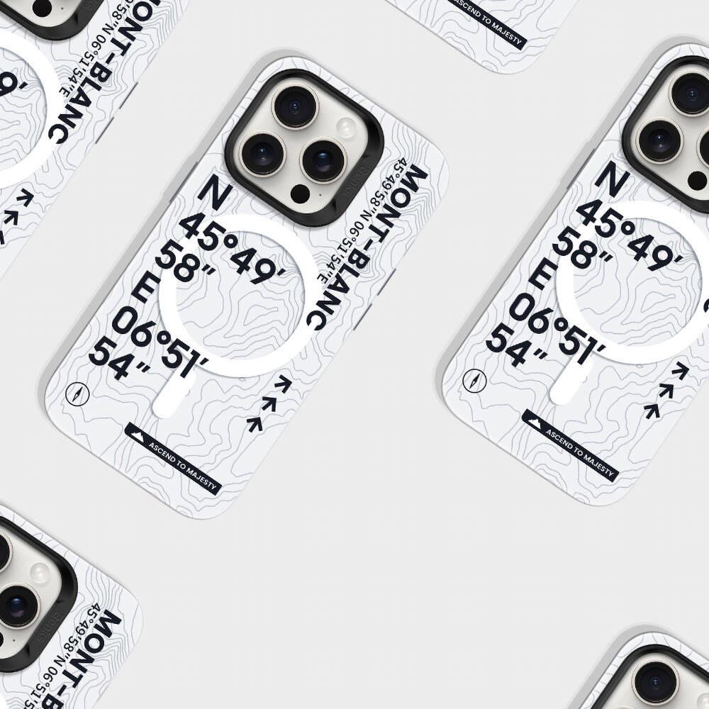 Apple iPhone 14 Pro Max Kılıf M-safe Şarj Özellikli Koordinat Yazı Desenli Benks Summit Serisi Kapak