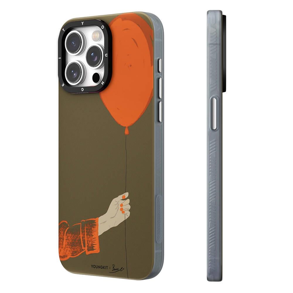 Apple iPhone 14 Pro Max Kılıf M-safe Şarj Özellikli Youngkit Orange Serisi Flying Balloon Kapak