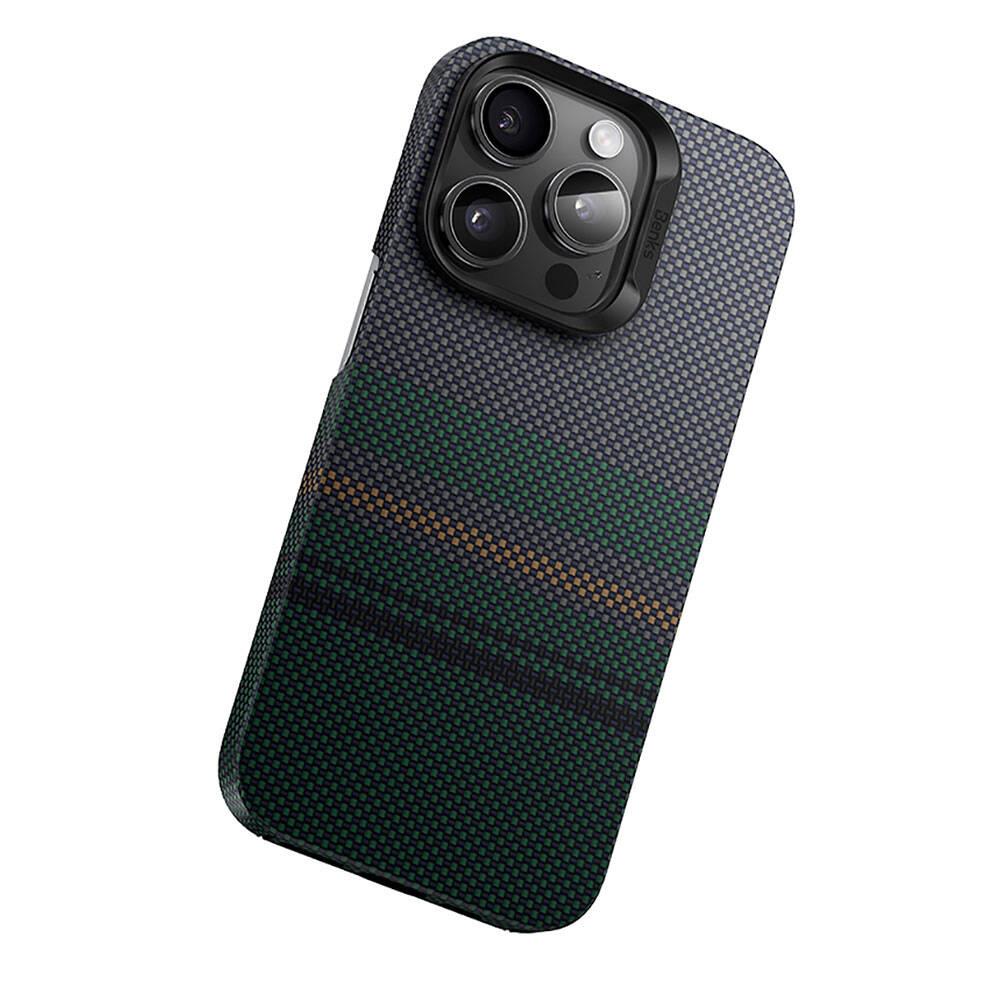 Apple iPhone 14 Pro Max Kılıf M-safe Şarj Özellikli Karbon Fiber Tasarımlı Benks Aurora ArmorAir Kevlar Kapak