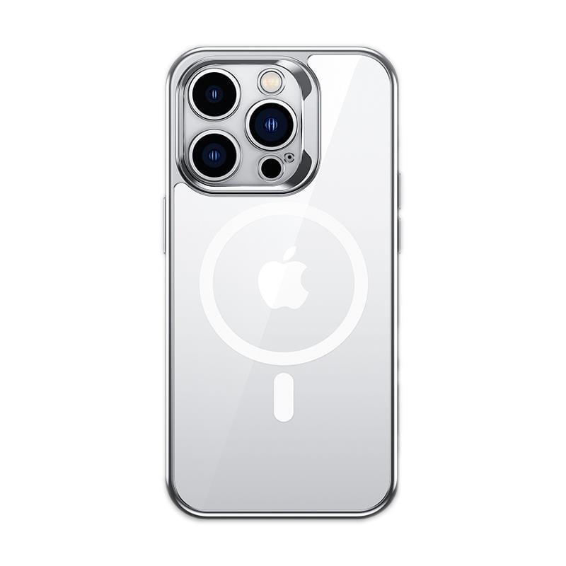 Apple iPhone 14 Pro Max Kılıf M-safe Şarj Özellikli Premium Cam Arka Yüzey Benks Electroplated Kapak