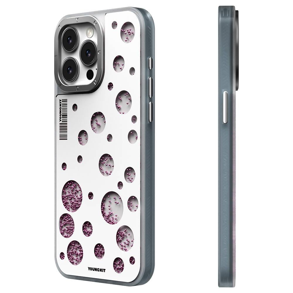Apple iPhone 14 Pro Max Kılıf M-safe Şarj Özellikli Youngkit Quicksand Beads Serisi Kapak